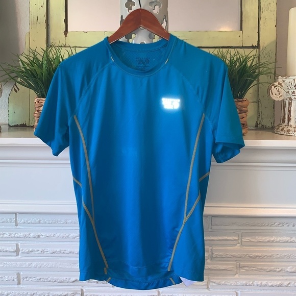 Mountain Hardwear Blue Short Sleeve Crewneck Active Stretch Tee Men’s Small - Picture 1 of 3